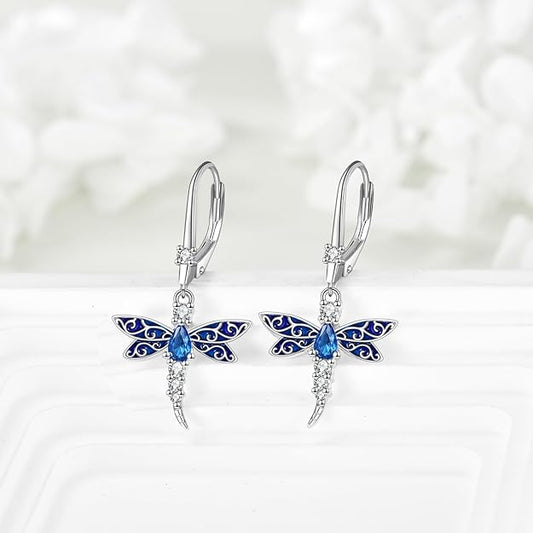 Cow/Moth/Dragonfly/Monkey/Elephant/Axolotl/Pig/Owl/Snack/Starfish Earrings Sterling Silver Sunflower Earrings Dangle Drop Earrings Animal Jewelry Birthday Gift for Women