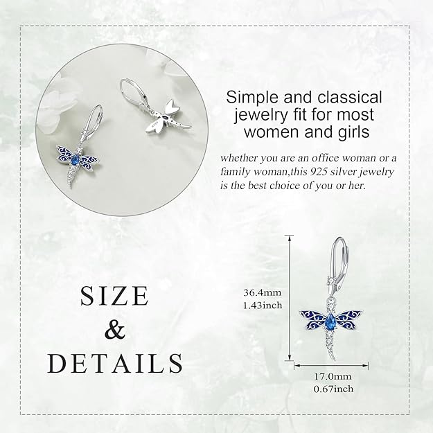 Cow/Moth/Dragonfly/Monkey/Elephant/Axolotl/Pig/Owl/Snack/Starfish Earrings Sterling Silver Sunflower Earrings Dangle Drop Earrings Animal Jewelry Birthday Gift for Women